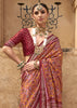Tibetan Red Printed Patola Saree