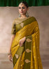 “Exclusive Offer” : Yellow & Olive Woven Banarasi Satin Silk Saree