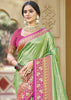 Lime Green Woven Kanjivaram Silk Saree