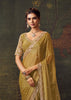 Olive Golden Designer Tissue Silk Saree