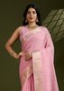 Blossom Pink Woven Soft Silk Saree