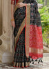 Black And Red Woven Patola Silk Saree