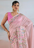 Baby Pink Woven Tissue Silk Saree