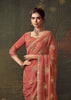 Earth Red Designer Tissue Silk Saree