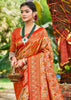 Sunrise Red Dual Tone Woven Banarasi Silk Saree