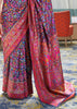 ROYAL BLUE MULTICOLOUR JAMEWAR WEAVE SAREE (6649553256641)