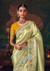 Pista Green Woven Embroidered Saree