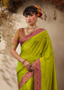 Lime Green Woven Kanjivaram Silk Saree