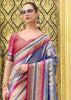 Corsican Purple Tissue Banarasi Silk Saree with Contrast Border