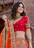 Beautiful saffron orange lehenga with heavy hand embroidery from Banaras (6048978239681)