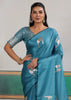 Heritage Blue Woven Satin Silk Saree