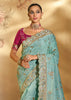 Sea Green Banarasi Embroidered Silk Saree