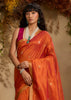Jaffa Orange Woven Cotton Silk Saree