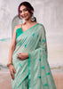 Mint Green Woven Banarasi Cotton Silk Saree