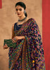 Dark Blue Woven Kashmiri Jamewar Silk Saree