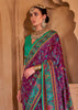 Sparkling Purple Printed Kashmiri Jamewar Saree