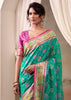 Teal Green Woven Patola Silk Saree
