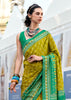 Lime Yellow Woven Soft Silk Saree