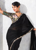 Black Embroidered Designer Silk Saree