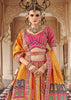 Pink & Yellow Banarasi Silk Embroidered Lehenga