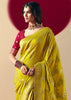 Blazing Yellow Woven Banarasi Silk Saree