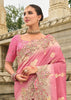 Fuchsia Pink Woven Banarasi Designer Silk Saree With Embroidered Blouse