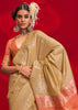 Safari Beige Woven Banarasi Silk Saree