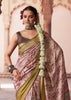 Rose Brown Banarasi Digital Printed Silk Saree