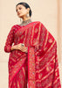 Fiery Red Printed Georgette Silk Saree