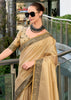 Safari Beige Woven Linen Tissue Silk Saree