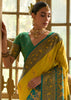 Aurora Yellow Woven Kalamkari Banarasi Silk Saree