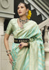 Beach Green Woven Banarasi Silk Saree