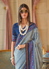 Classy Blue Printed Soft Silk Saree