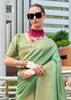 Pastel Green Woven Kanjivaram Silk Saree