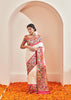 Kamalya (Pre-Order) : Paithani Saree in Shades of White and Classic Lotus Motifs Border (6894194393281) (7586833989825)