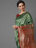 GOLDEN GREEN WOVEN KANJIVARAM SAREE (6871671996609)