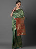 GOLDEN GREEN WOVEN KANJIVARAM SAREE (6871671996609)