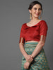 GOLDEN SEA GREEN WOVEN KANJIVARAM SAREE (6871696670913)