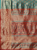 GOLDEN SEA GREEN WOVEN KANJIVARAM SAREE (6871696670913)