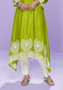 Lime Green A-Line Embroidered Kurta