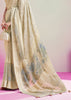 Off White Woven Georgette Silk Saree