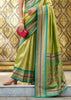 Light Green Tissue Banarasi Silk Saree with Contrast Border