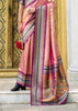 Golden Pink Tissue Banarasi Silk Saree with Contrast Border