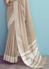 Castle Grey Woven Linen Silk Saree