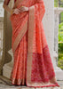 Orange Peach Woven Patola Silk Saree