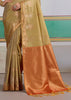Khadi Beige Woven Tussar Silk Saree