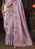 Frida Lilac Woven Embroidered Saree