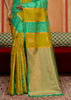 Green Yellow Woven Banarasi Silk Saree