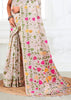 Moon White Woven Linen Cotton Silk Saree
