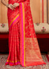 Cherry Red Woven Banarasi Silk Saree